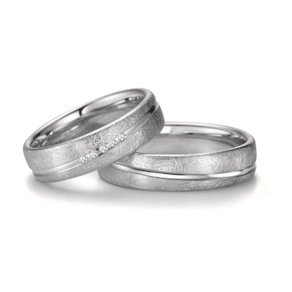 Partnerring 750/18K witgoud Diamant 0.025 ct, 5 Steen, tw-si