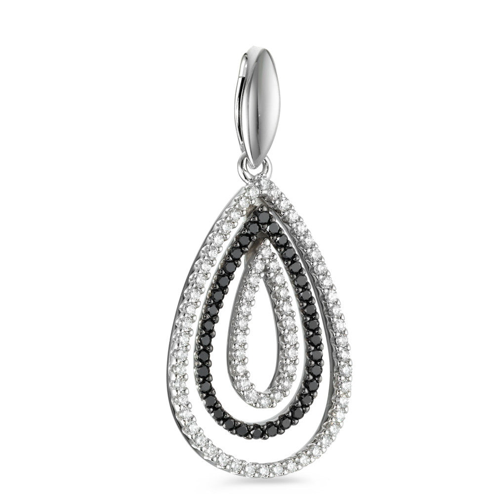 Hanger 750/18K witgoud Diamant zwart, 0.52 ct, 104 Steen, [Brillant], tw-vsi