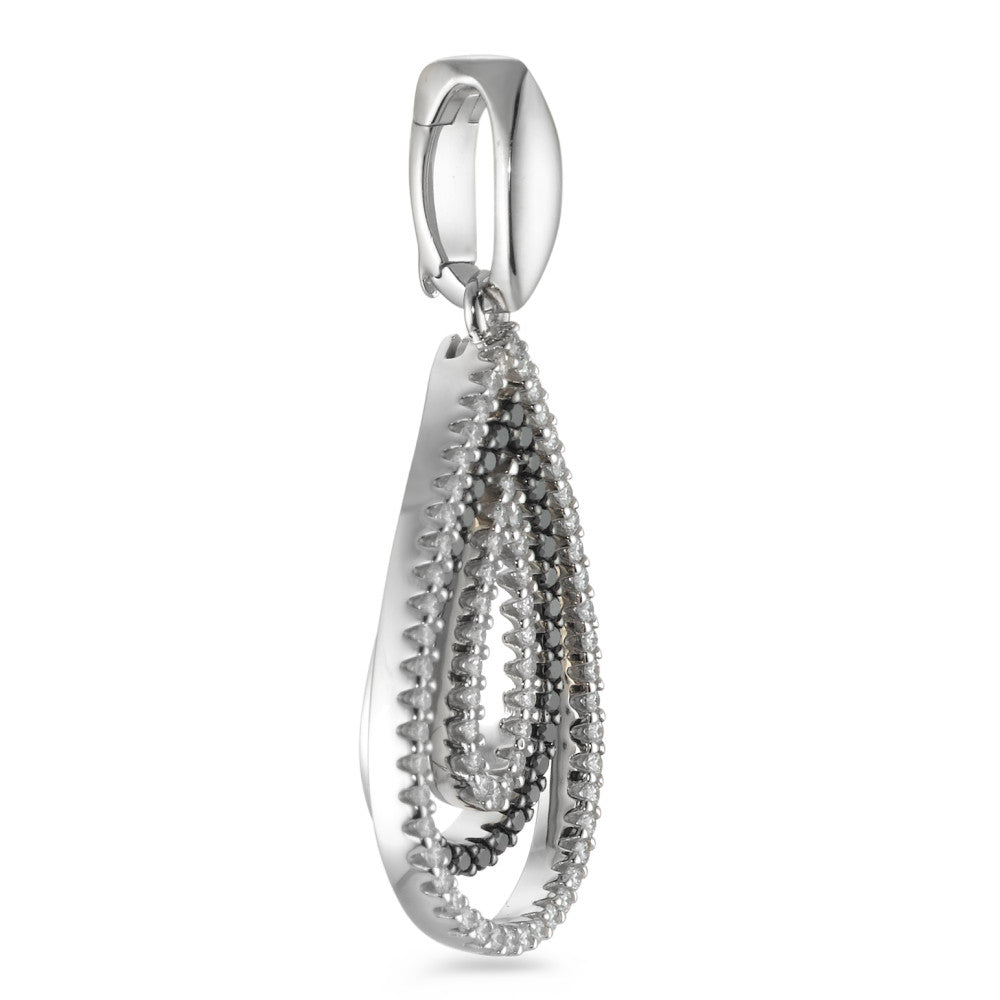 Hanger 750/18K witgoud Diamant zwart, 0.52 ct, 104 Steen, [Brillant], tw-vsi