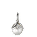 Hanger 750/18K witgoud Diamant zwart, 0.28 ct, 46 Steen, [Brillant], tw-vsi zoetwater Parel wit, 12 mm Ø14 mm