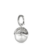 Hanger 750/18K witgoud Diamant zwart, 0.28 ct, 46 Steen, [Brillant], tw-vsi zoetwater Parel wit, 12 mm Ø14 mm