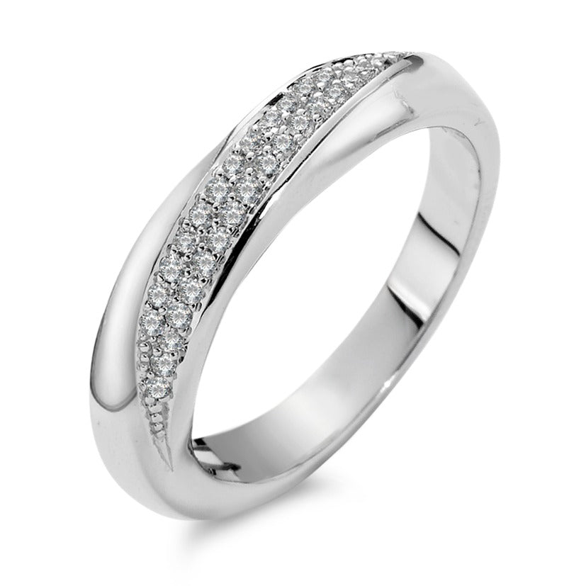 Ring 750/18K witgoud Diamant wit, 0.20 ct, 40 Steen, [Brillant], w-si