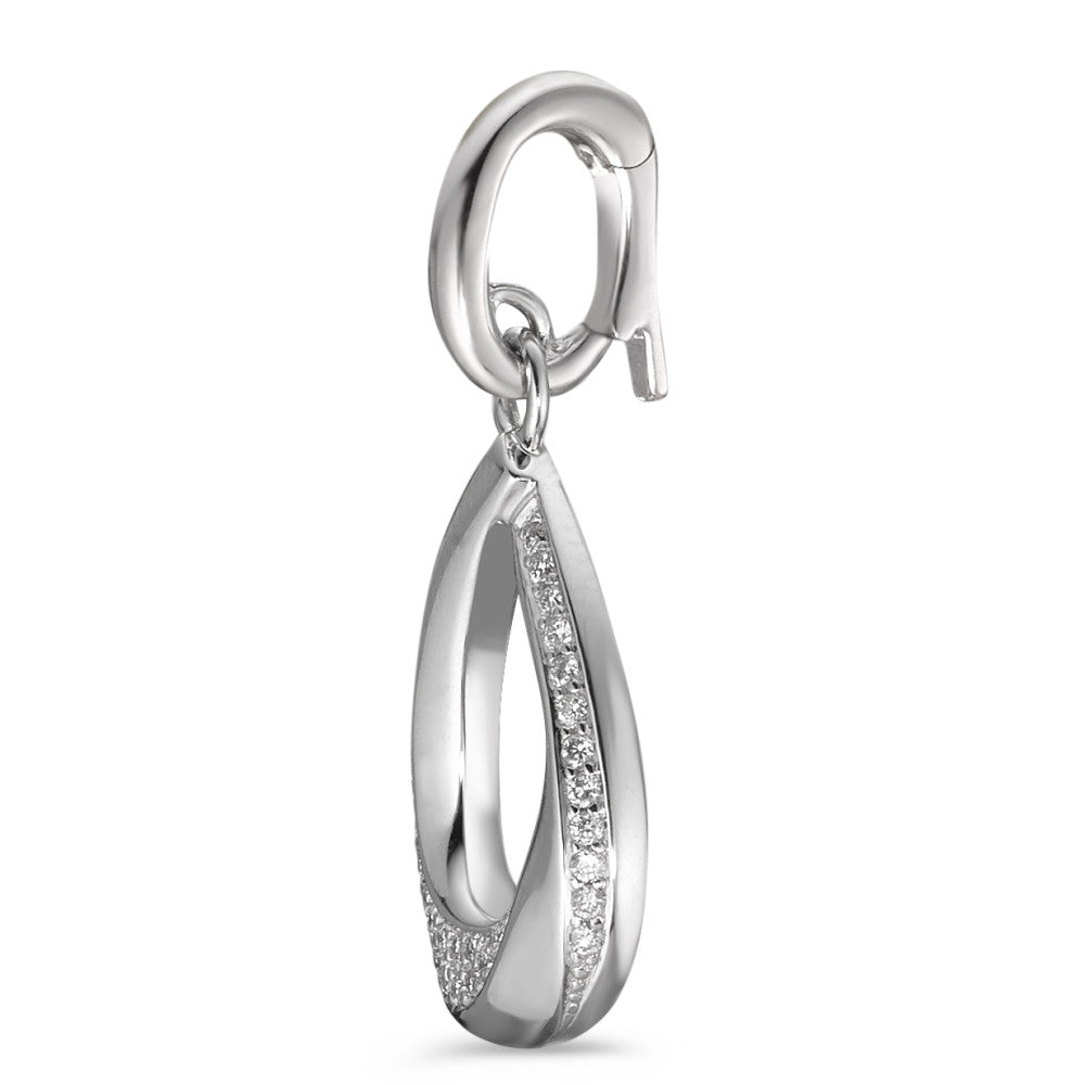 Hanger 750/18K witgoud Diamant wit, 0.19 ct, 38 Steen, [Brillant], w-si