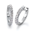 Scharnier oorringen creolen 750/18K witgoud Diamant wit, 0.50 ct, 20 Steen, [Brillant], w-si
