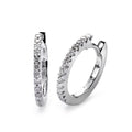 Scharnier oorringen creolen 750/18K witgoud Diamant wit, 0.25 ct, 26 Steen, [Brillant], w-si