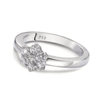 Solitaire ring 750/18K witgoud Diamant wit, 0.50 ct, 7 Steen, [Brillant], w-si