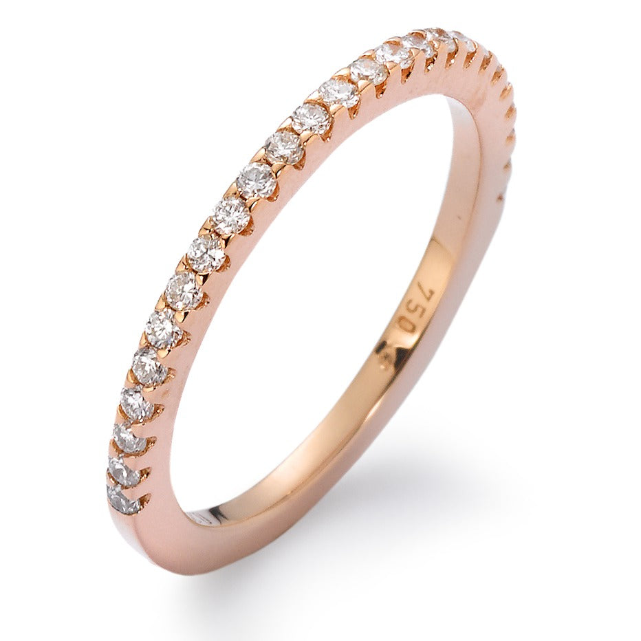 Memory ring 750/18K rood goud Diamant wit, 0.25 ct, 25 Steen, [Brillant], w-si