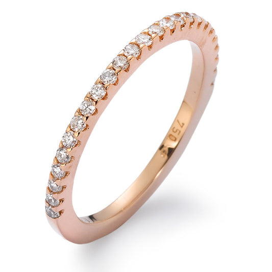 Memory ring 750/18K rood goud Diamant wit, 0.25 ct, 25 Steen, [Brillant], w-si