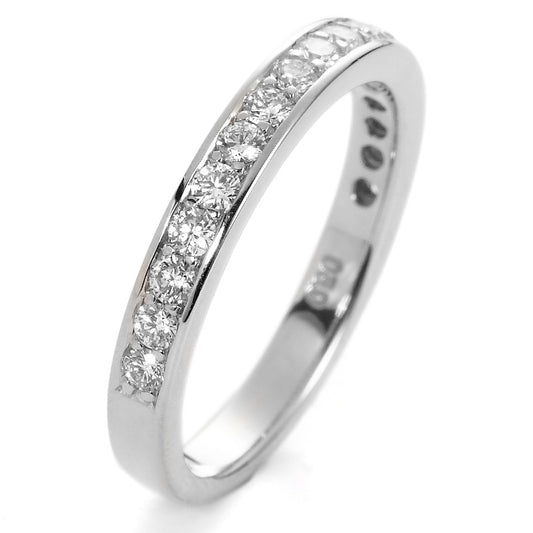 Memory ring 750/18K witgoud Diamant wit, 0.50 ct, 17 Steen, [Brillant], w-si