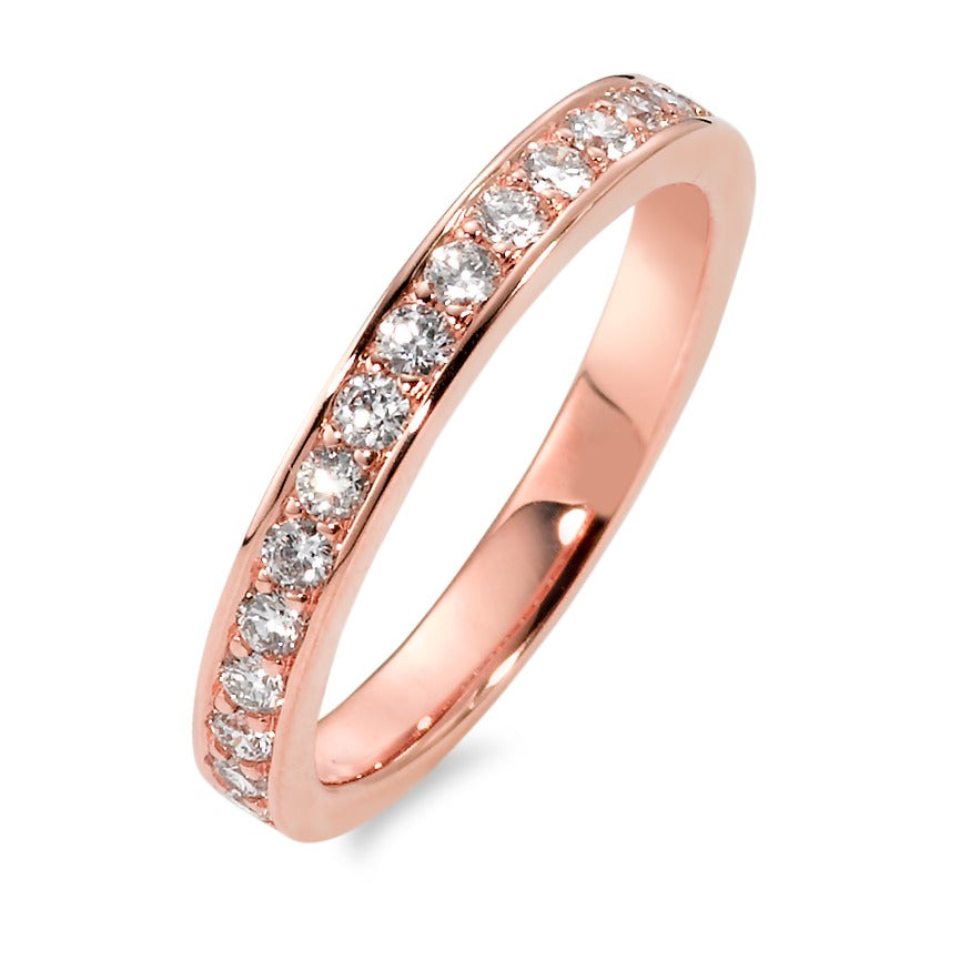 Memory ring 750/18K rood goud Diamant wit, 0.50 ct, 17 Steen, [Brillant], w-si
