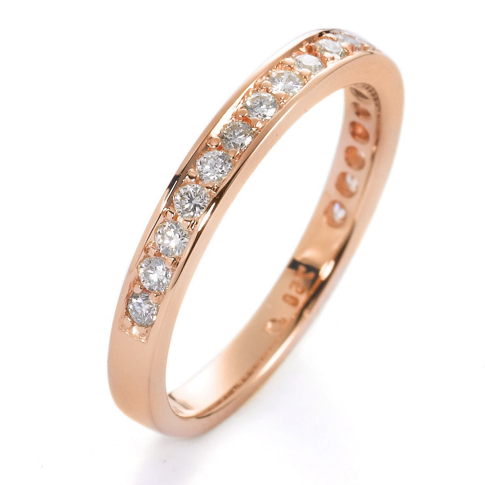 Memory ring 750/18K rood goud Diamant wit, 0.33 ct, 19 Steen, [Brillant], w-si