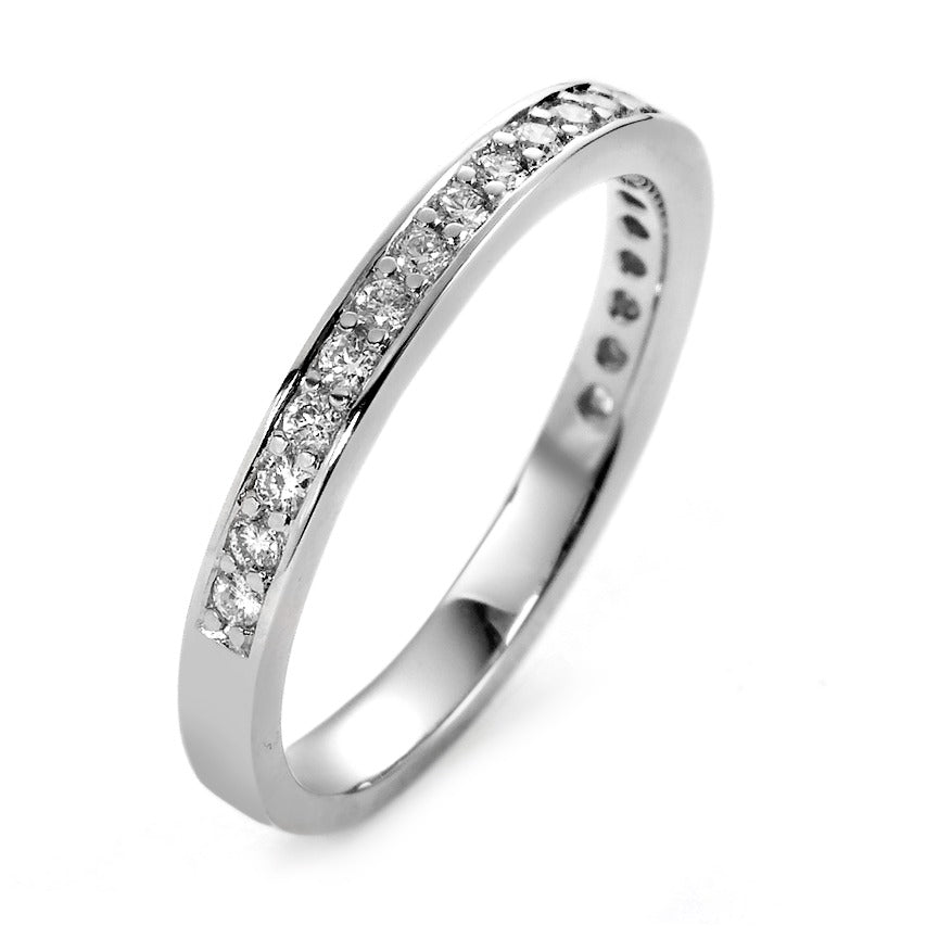 Memory ring 750/18K witgoud Diamant wit, 0.25 ct, 21 Steen, [Brillant], w-si