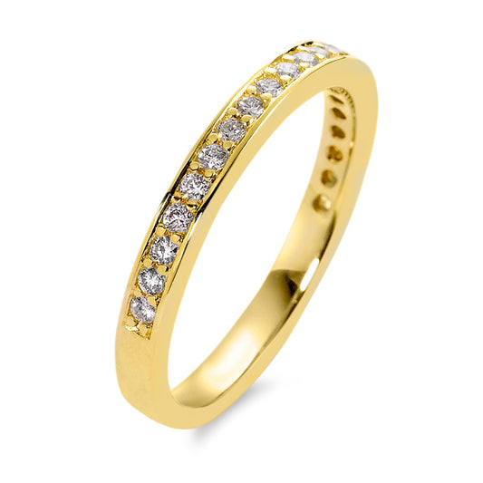 Memory ring 750/18K geel goud Diamant wit, 0.25 ct, 21 Steen, [Brillant], w-si