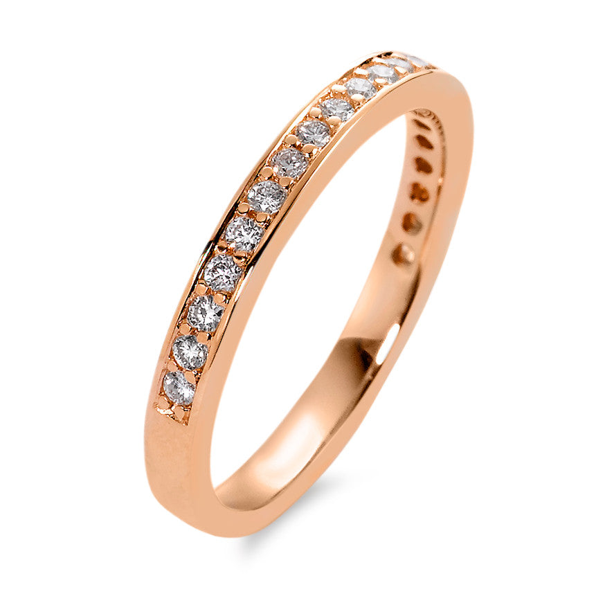 Memory ring 750/18K rood goud Diamant wit, 0.25 ct, 21 Steen, [Brillant], w-si