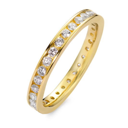Memory ring 750/18K geel goud Diamant wit, 0.65 ct, 34 Steen, [Brillant], w-si