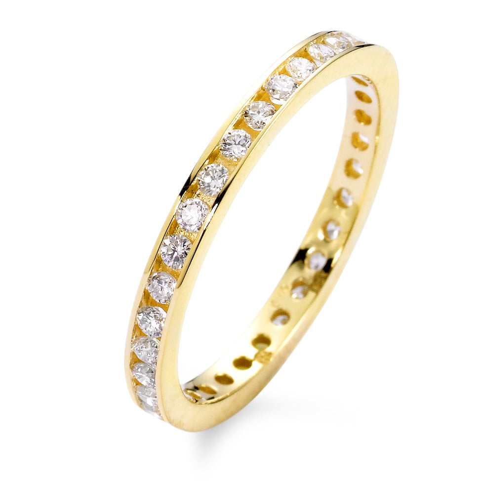 Memory ring 750/18K geel goud Diamant wit, 0.50 ct, 42 Steen, [Brillant], w-si