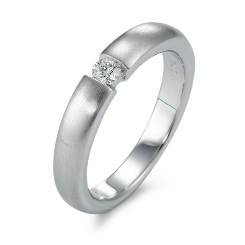 Solitaire ring 750/18K witgoud Diamant wit, 0.10 ct, [Brillant], w-si