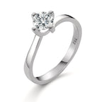 Solitaire ring 750/18K witgoud Diamant wit, 0.25 ct, [Brillant], w-si