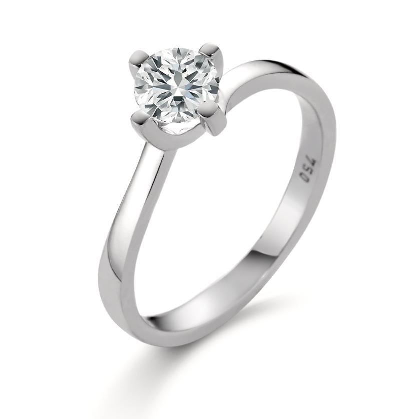 Solitaire ring 750/18K witgoud Diamant wit, 0.25 ct, [Brillant], w-si