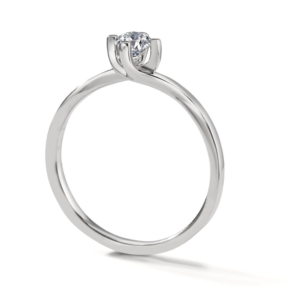 Solitaire ring 750/18K witgoud Diamant wit, 0.25 ct, [Brillant], w-si