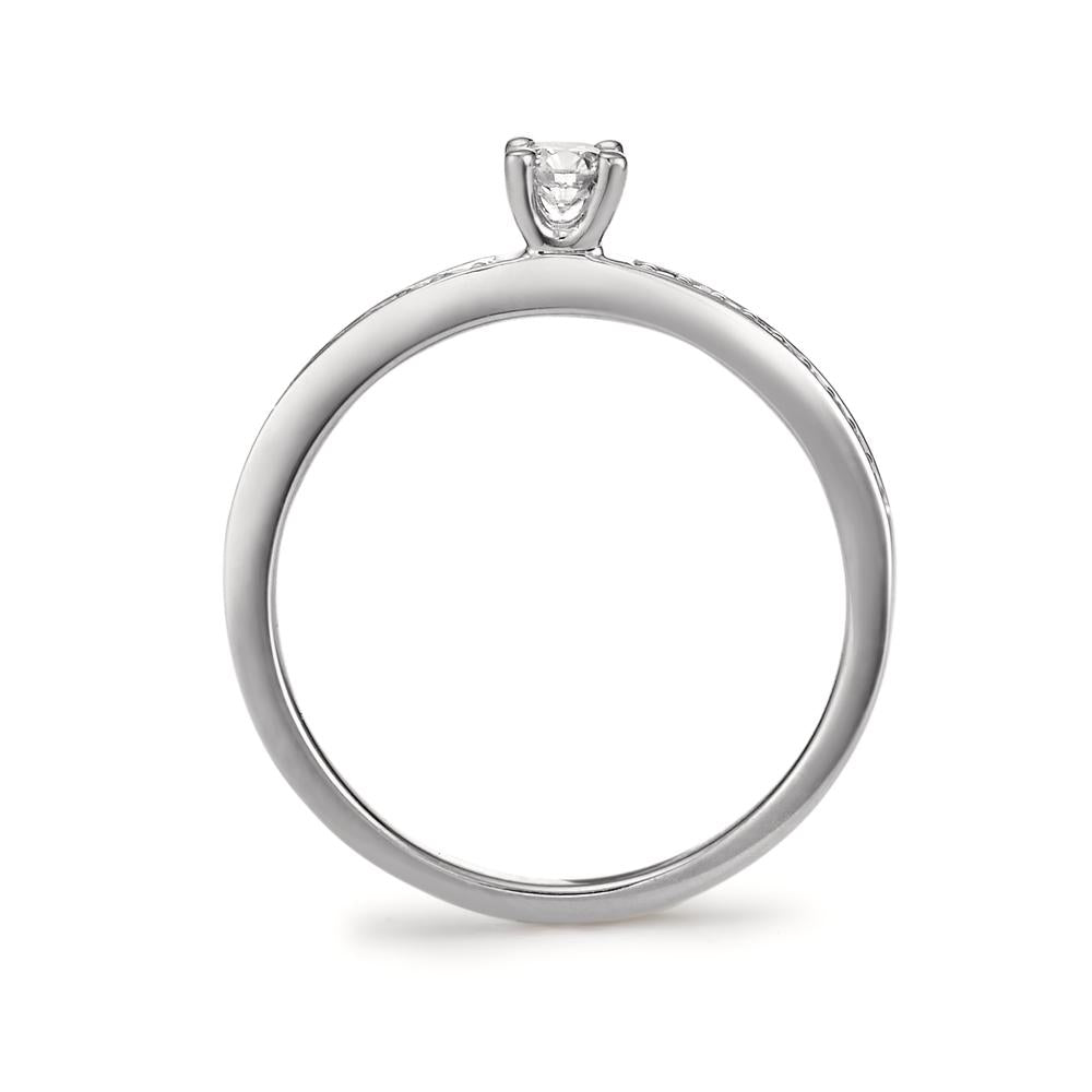 Solitaire ring 750/18K witgoud Diamant wit, 0.20 ct, [Brillant], w-si Ø3 mm