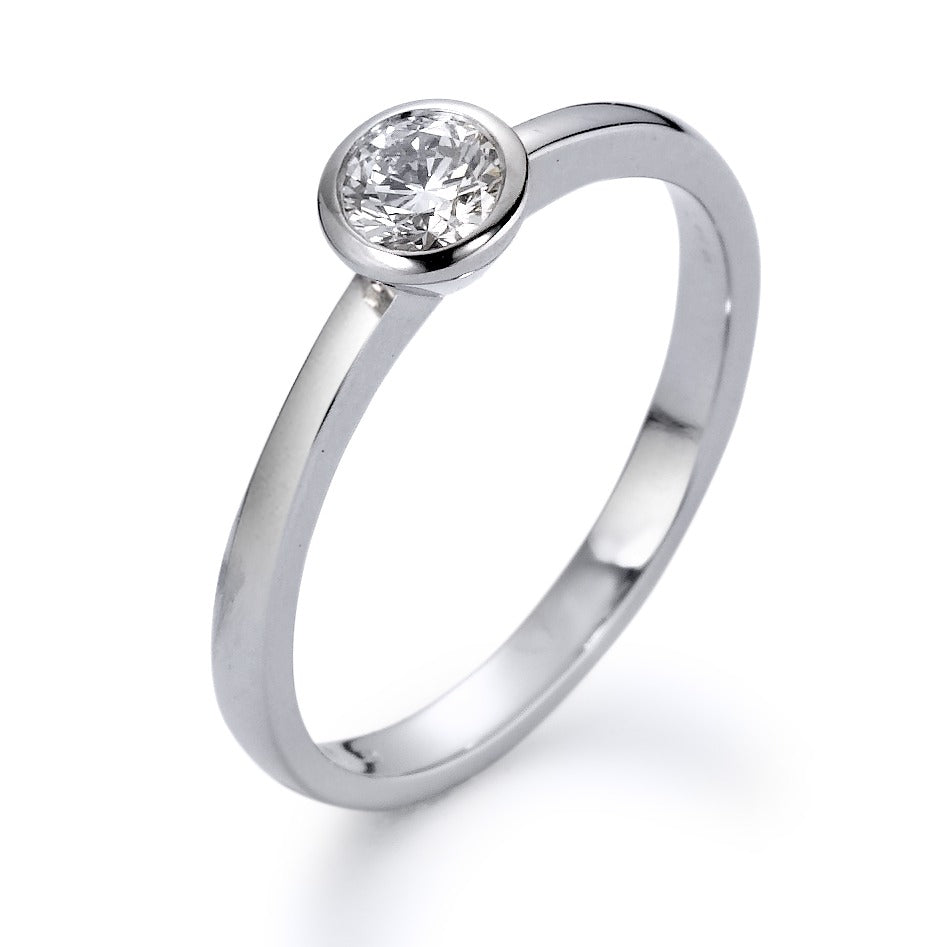 Solitaire ring 750/18K witgoud Diamant wit, 0.25 ct, [Brillant], w-si