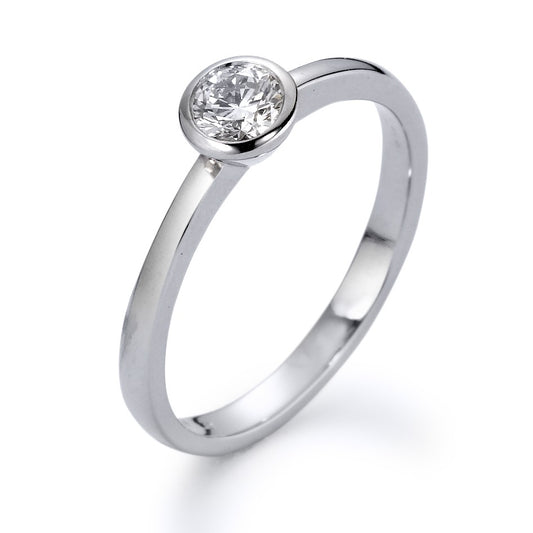 Solitaire ring 750/18K witgoud Diamant wit, 0.25 ct, [Brillant], w-si