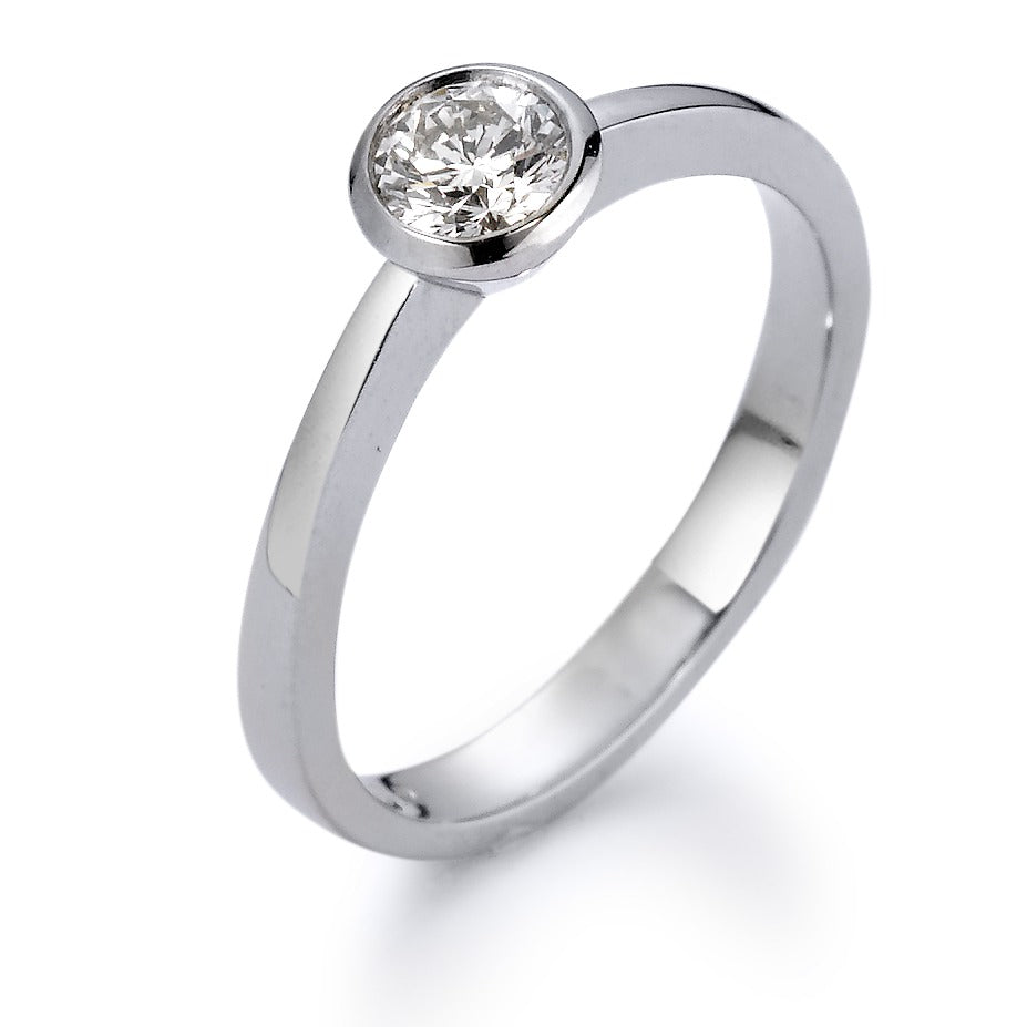 Solitaire ring 750/18K witgoud Diamant wit, 0.33 ct, [Brillant], w-si
