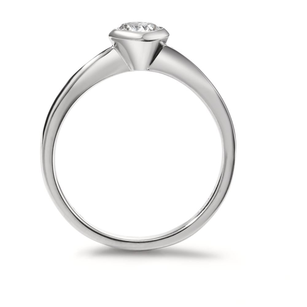 Solitaire ring 750/18K witgoud Diamant wit, 0.33 ct, [Brillant], w-si