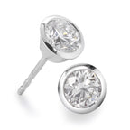 Oorknoppen 750/18K witgoud Diamant wit, 0.35 ct, 2 Steen, [Brillant], w-si Ø5 mm