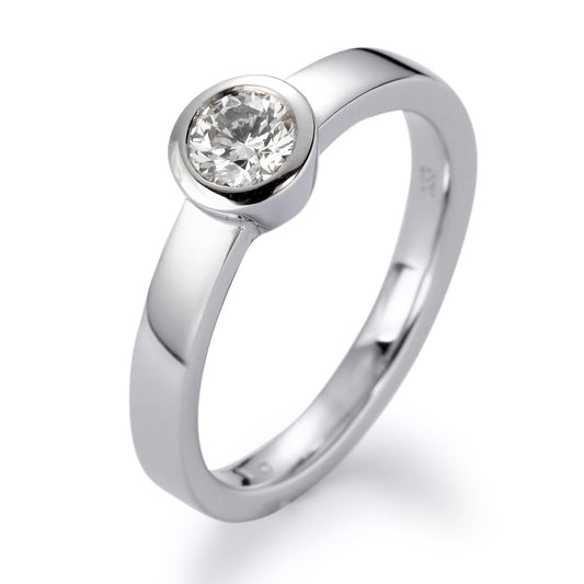 Ring 750/18K witgoud Diamant wit, 0.15 ct, [Brillant], w-si