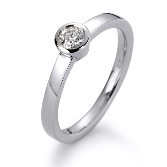 Solitaire ring 750/18K witgoud Diamant wit, 0.25 ct, [Brillant], w-si
