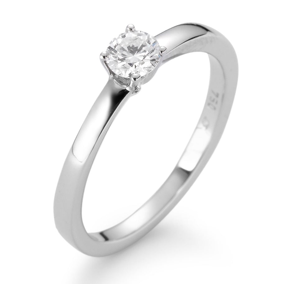 Solitaire ring 750/18K witgoud Diamant wit, 0.25 ct, [Brillant], w-si