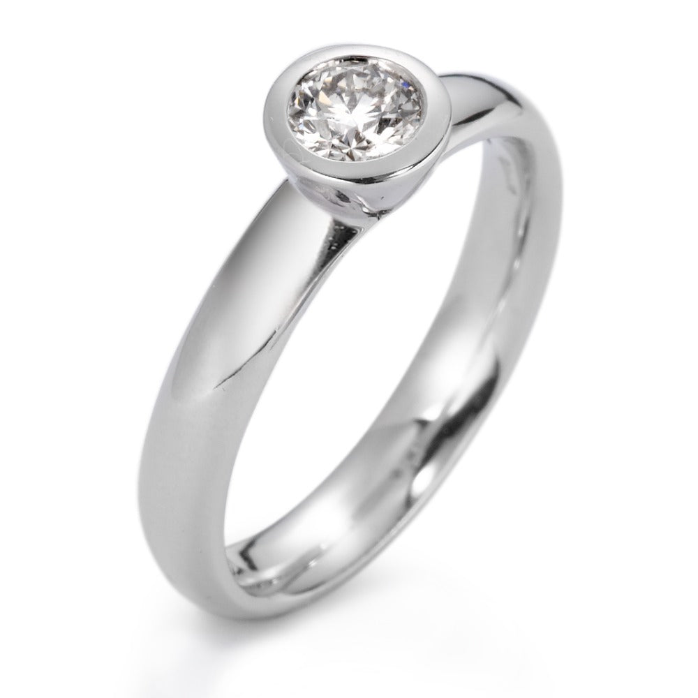 Solitaire ring 750/18K witgoud Diamant wit, 0.30 ct, si Gerhodineerd