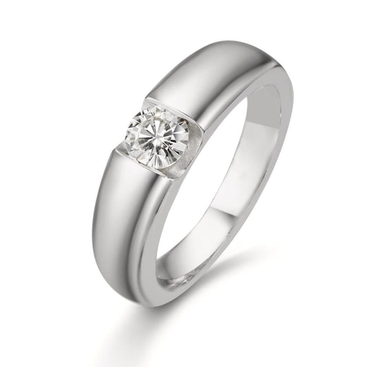 Solitaire ring 375/9K witgoud Moissaniet
