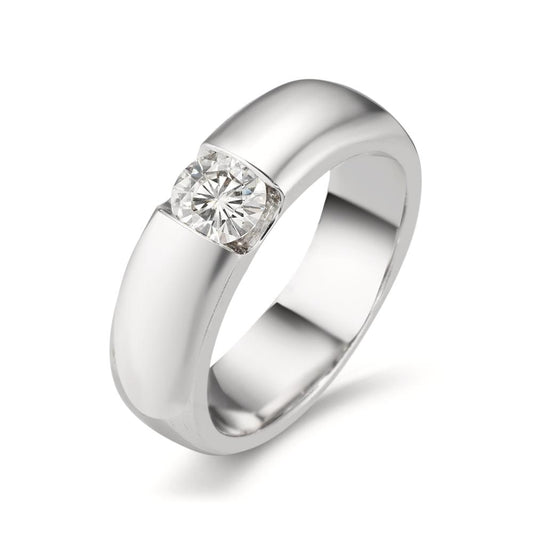 Solitaire ring 375/9K witgoud Moissaniet