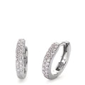 Scharnier oorringen creolen 750/18K witgoud Diamant 0.24 ct, 38 Steen, si