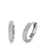 Scharnier oorringen creolen 750/18K witgoud Diamant 0.24 ct, 38 Steen, si