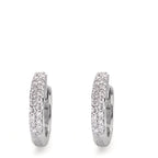 Scharnier oorringen creolen 750/18K witgoud Diamant 0.24 ct, 38 Steen, si