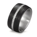 Ring Roestvrijstaal, Carbon Diamant wit, 0.175 ct, 25 Steen, w-si