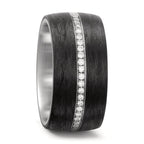 Ring Roestvrijstaal, Carbon Diamant wit, 0.175 ct, 25 Steen, w-si