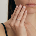 Solitaire ring 750/18K witgoud Diamant 0.03 ct, w-si