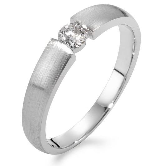 Solitaire ring 750/18K witgoud Diamant 0.20 ct, w-si