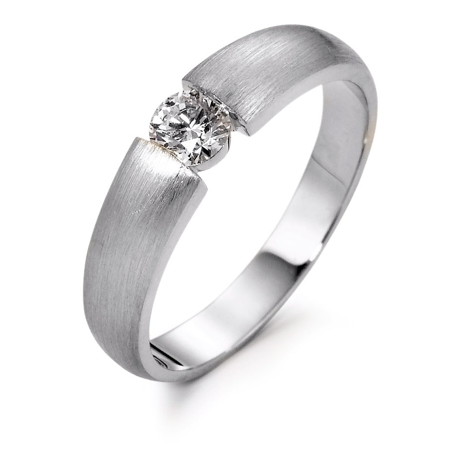 Solitaire ring 750/18K witgoud Diamant 0.30 ct, w-si