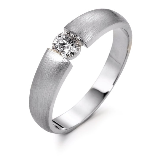 Solitaire ring 750/18K witgoud Diamant 0.30 ct, w-si
