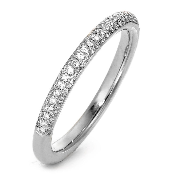 Ring 750/18K witgoud Diamant 0.23 ct, 84 Steen, w-si