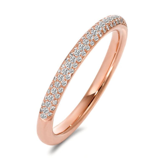 Ring 750/18K rood goud Diamant 0.23 ct, 84 Steen, w-si