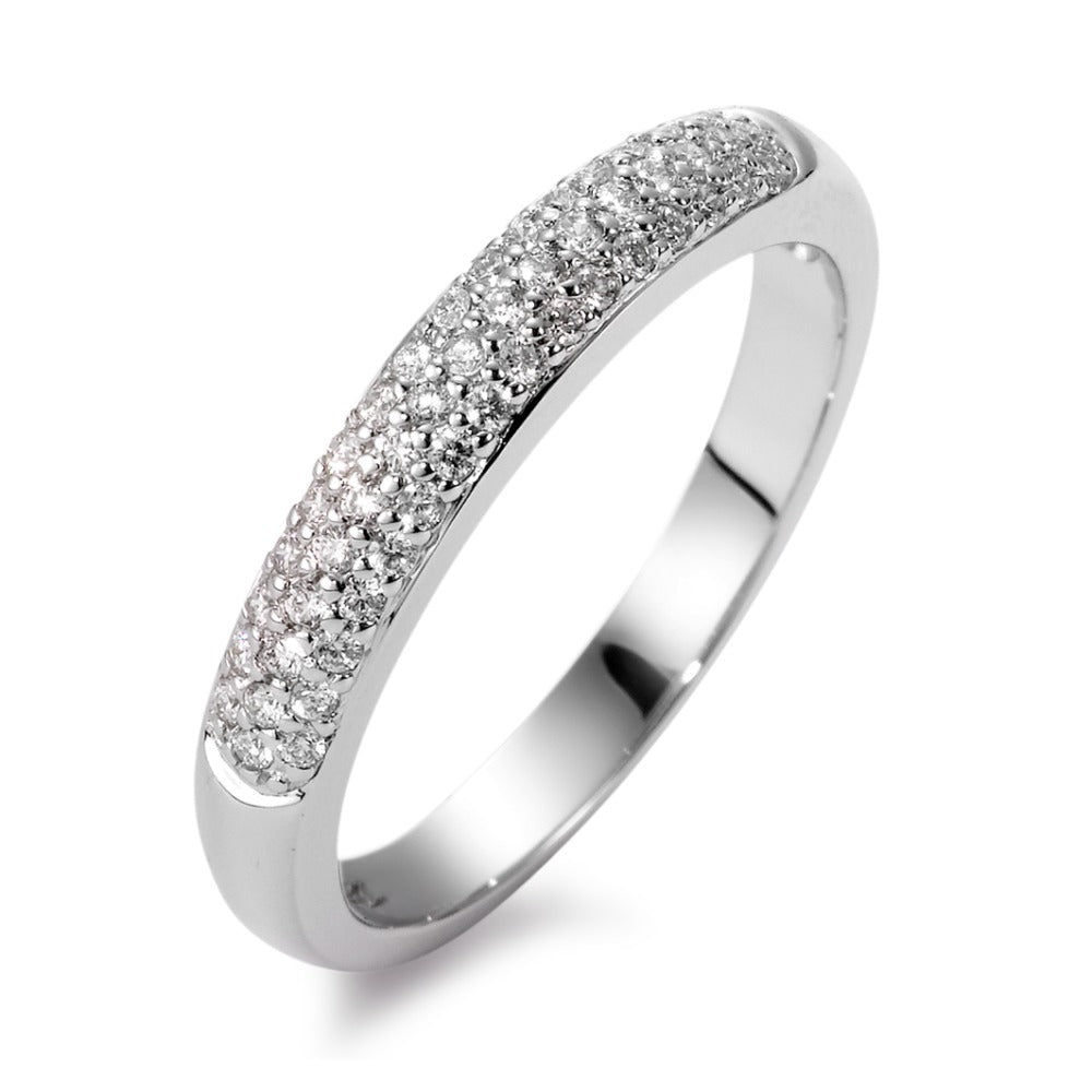Ring 750/18K witgoud Diamant 0.25 ct, 49 Steen, w-si