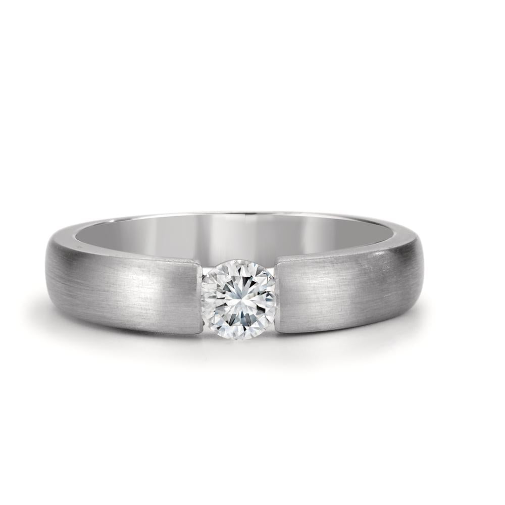 Solitaire ring 750/18K witgoud Diamant wit, 0.30 ct, w-si