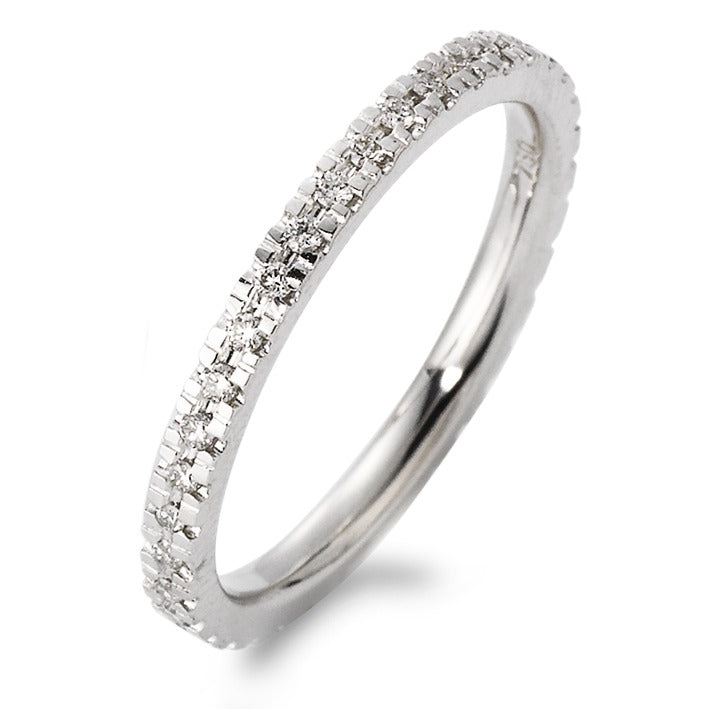 Memory ring 750/18K witgoud Diamant 0.269 ct, 35 Steen, w-si